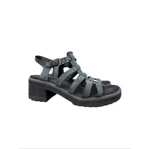Timberland Violet Marsh Backstrap Black Nubuck Heeled Sandals Size 8